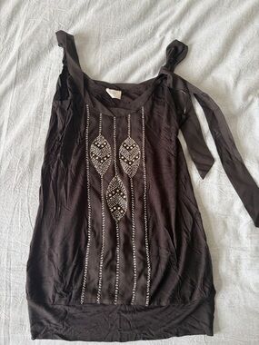 Oasis Black Beaded Sleeveless Top